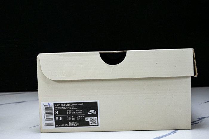 Nike SB Dunk Low Supreme 94 White Metallic Silver  HQ8487-100