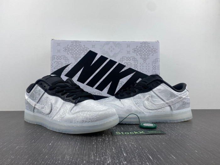 CLOT x fragment x Nike Dunk Low Colorway: White/Black FN0315-110